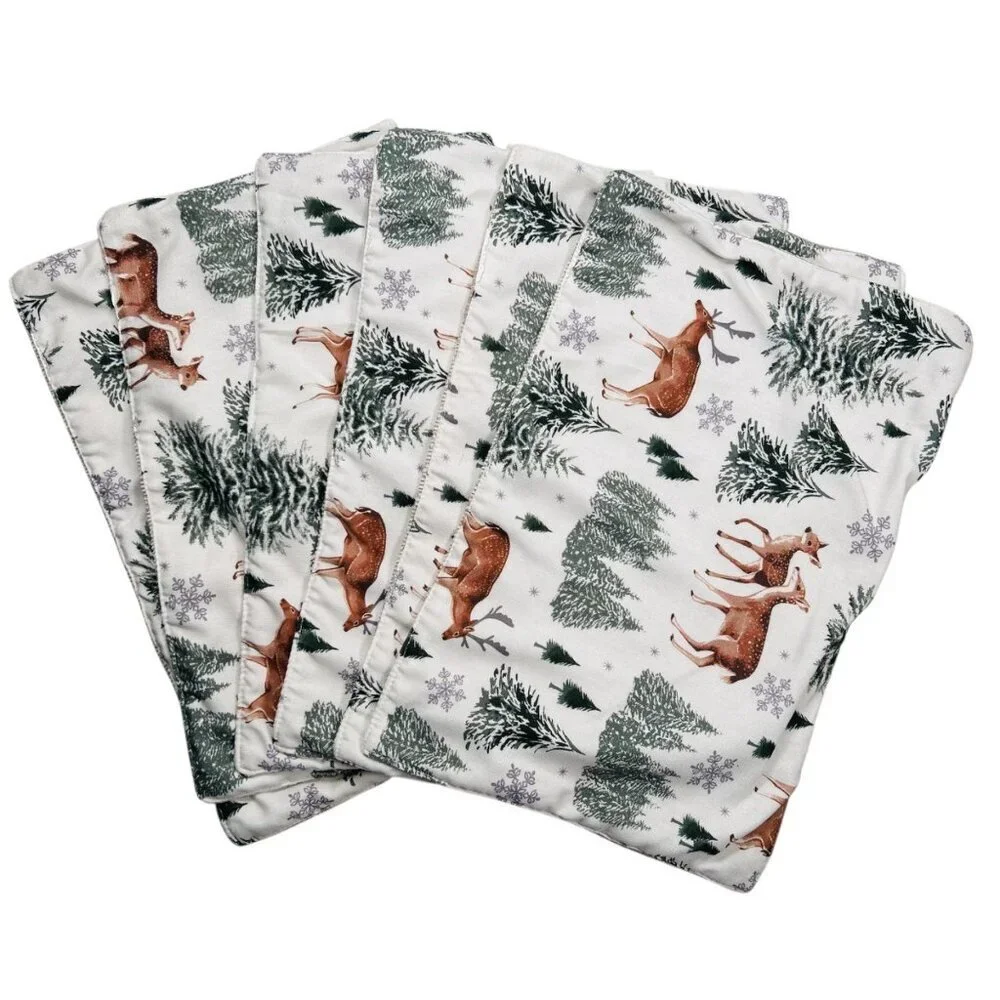 Winter Wonderland Deer Placemats Set of 6 Cabincore Kitchen Outdoor Mancave